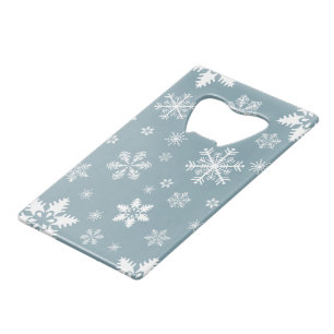 Sneeuwvlokpatroon, Witte Sneeuwvlokken, Sneeuw, Gr Creditkaart Flessenopener