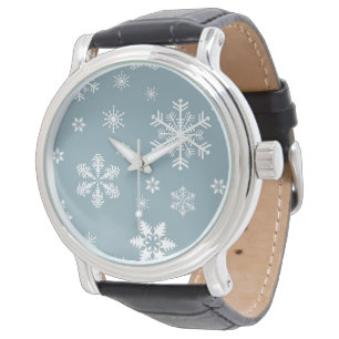 Sneeuwvlokpatroon, Witte Sneeuwvlokken, Sneeuw, Gr Horloge