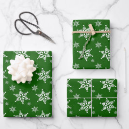 Sneeuwvlokpatroon, Witte Sneeuwvlokken, Sneeuw, Gr Inpakpapier Vel
