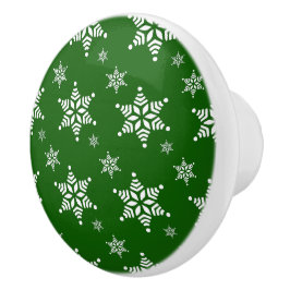Sneeuwvlokpatroon, Witte sneeuwvlokken, Sneeuw, Gr Keramische Knop