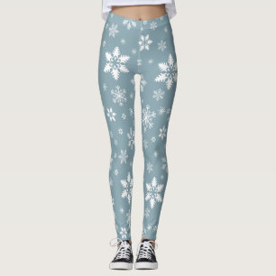 Sneeuwvlokpatroon, Witte sneeuwvlokken, Sneeuw, Gr Leggings