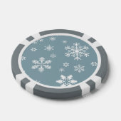 Sneeuwvlokpatroon, Witte sneeuwvlokken, Sneeuw, Gr Poker Chips (Enkel)