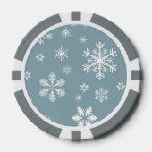 Sneeuwvlokpatroon, Witte sneeuwvlokken, Sneeuw, Gr Poker Chips (Voorkant)
