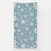 Sneeuwvlokpatroon, Witte sneeuwvlokken, Sneeuw, Gr Spandoek (Verticaal)