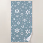 Sneeuwvlokpatroon, Witte sneeuwvlokken, Sneeuw, Gr Strandlaken (Voorkant)