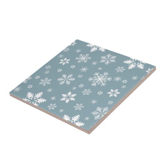 Sneeuwvlokpatroon, Witte sneeuwvlokken, Sneeuw, Gr Tegeltje (Zijkant)