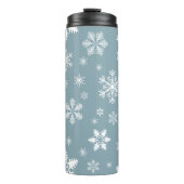 Sneeuwvlokpatroon, Witte sneeuwvlokken, Sneeuw, Gr Thermosbeker (Voorkant)