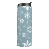 Sneeuwvlokpatroon, Witte sneeuwvlokken, Sneeuw, Gr Thermosbeker (Gedraaid links)