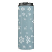 Sneeuwvlokpatroon, Witte sneeuwvlokken, Sneeuw, Gr Thermosbeker (Achterkant)