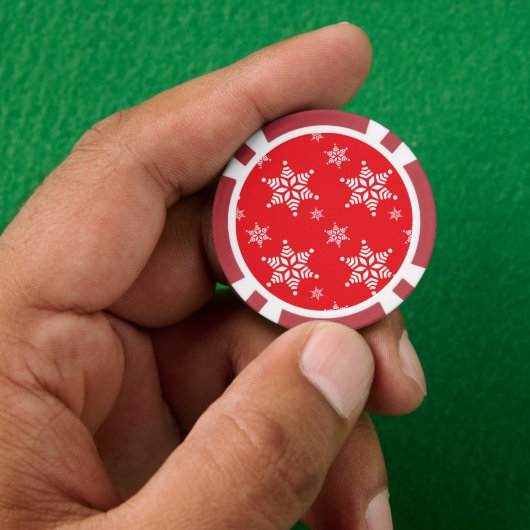 Sneeuwvlokpatroon, Witte sneeuwvlokken, Sneeuw, Ro Poker Chips (Hand)