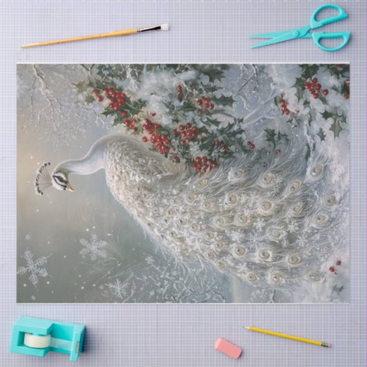 sneeuwvlokpauw tissuepapier (Craft)