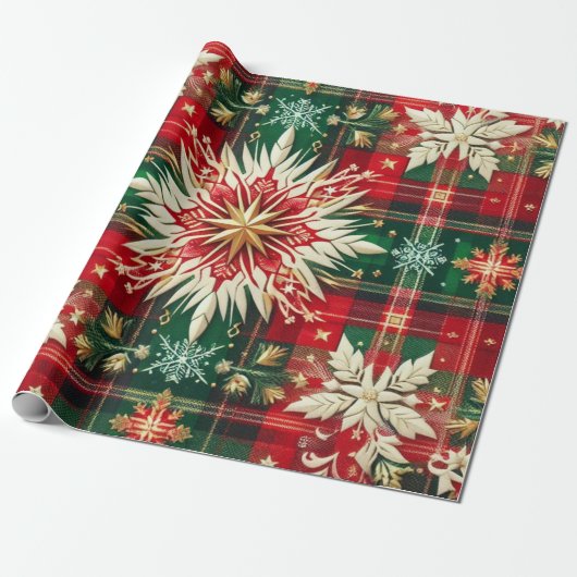 Sneeuwvlokpracht Cadeaupapier (Uitgerold)
