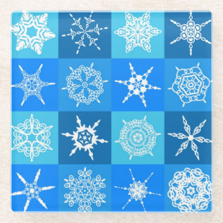 sneeuwvlokquilt glazen onderzetter