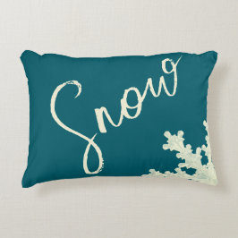 Sneeuwvlokschrift blauwe lei boter elegante winter accent kussen