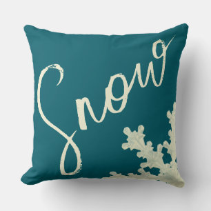 Sneeuwvlokschrift blauwe lei boter elegante winter kussen