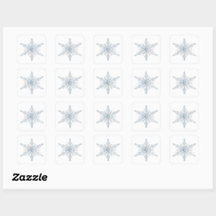 Sneeuwvloksticker Minimale winter Vierkante Sticker