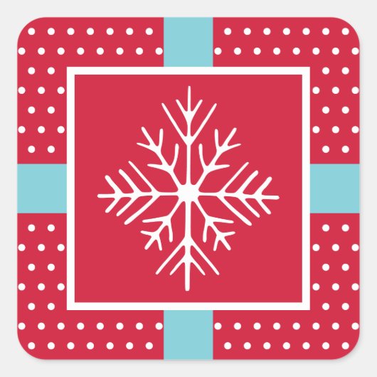 Sneeuwvlokstickers Vierkante Sticker (Voorkant)