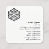 sneeuwvloksymbool vierkante visitekaartje (Achterkant)