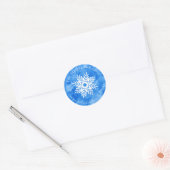 Sneeuwvloktekening 2 met Blauwe Waterverf labels (Envelop)