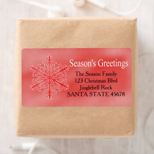 Sneeuwvlokvakantieadres Etiket op groeten van het (Insitu)