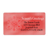 Sneeuwvlokvakantieadres Etiket op groeten van het (Voorkant)
