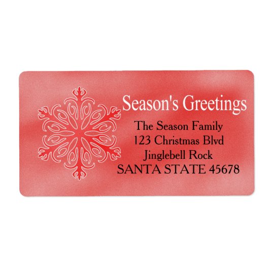 Sneeuwvlokvakantieadres Etiket op groeten van het (Voorkant)