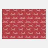 Sneeuwvlokvliegtuig op rood. Papieren pakbladen Inpakpapier Vel (Voorkant)