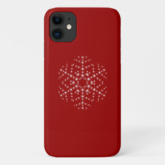 Sneeuwvlokvormig ontwerp in donkerrood en wit. Case-Mate iPhone case