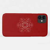 Sneeuwvlokvormig ontwerp in donkerrood en wit. Case-Mate iPhone case (Achterkant (horizontaal))