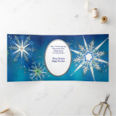 Sneeuwvlokwensen in mid-century modernstijl drieluik wenskaart (Binnen)
