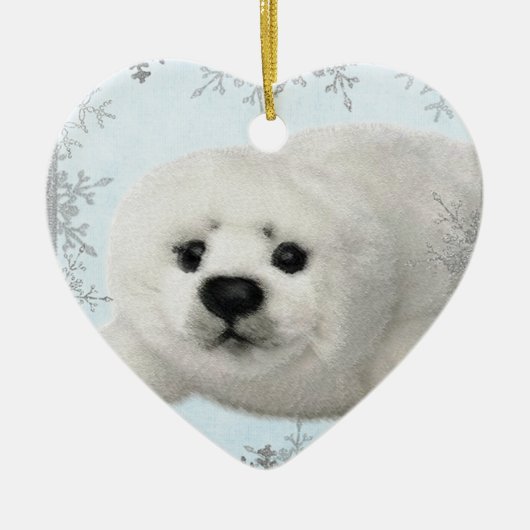 sneeuwvlokzegel keramisch ornament (Voorkant)