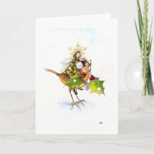 sneeuwvogel Kerst/vakantie kaart (Voorkant)