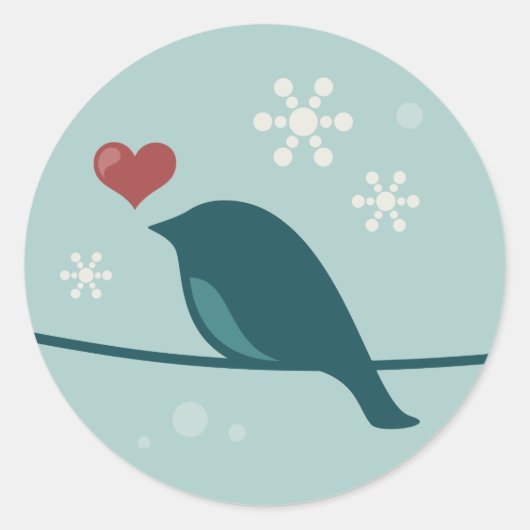 Sneeuwvogel Ronde Sticker (Voorkant)