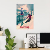 Sneeuwvogel Snowboarden Reisposter Poster (Thuiskantoor)