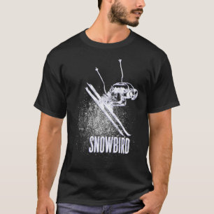 Sneeuwvogel UT Skigebied Retro  Downhill Skie T-shirt