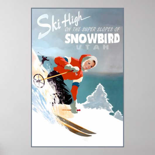 Sneeuwvogel Utah Reisposter Wasatch Salt Lake Snee Poster (Voorkant)