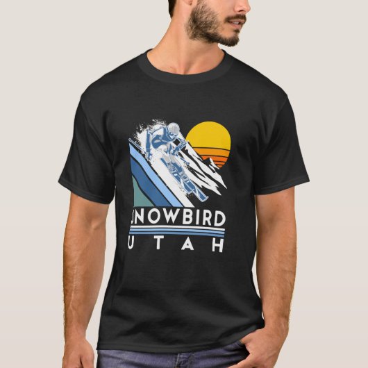 Sneeuwvogel Utah Retro Ski T-shirt (Voorkant)