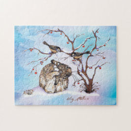 Sneeuwvogels en Bunny Legpuzzel