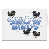 Sneeuwvogels Kaart met Birdorable Junco Birds (Voorkant Horizontaal)