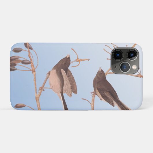 Sneeuwvogels op een kale wintertak Case-Mate iPhone case (Achterkant (horizontaal))