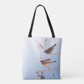 Sneeuwvogels op een kale wintertak tote bag (Achterkant)