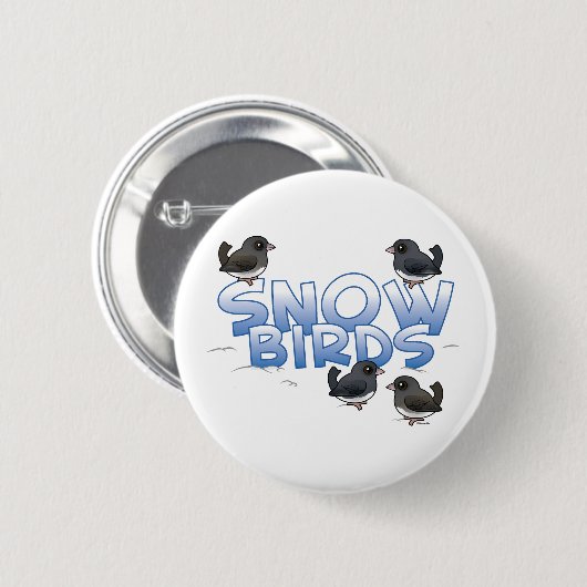 Sneeuwvogels Ronde Button 5,7 Cm (Voorkant /achterkant)