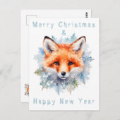 Sneeuwvos en Kerstmis Briefkaart (Voorkant / Achterkant)