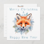 Sneeuwvos en Kerstmis Kaart (Voorkant / Achterkant)