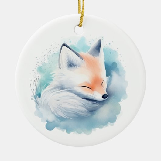 Sneeuwvos Keramisch Ornament (Voorkant)