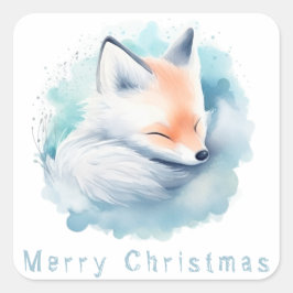 Sneeuwvos Vierkante Sticker