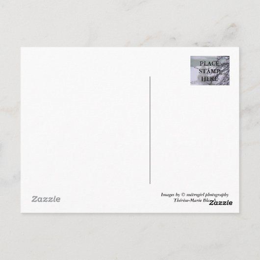 sneeuwvreugde briefkaart (Achterkant)
