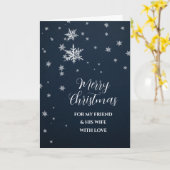 Sneeuwvriend en zijn vrouw vrolijk kerstfeest kaart (Gele Bloem)