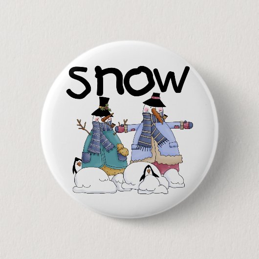 Sneeuwvrienden Tshirts en cadeaus Ronde Button 5,7 Cm (Voorkant)