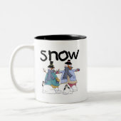 Sneeuwvrienden Tshirts en cadeaus Tweekleurige Koffiemok (Links)
